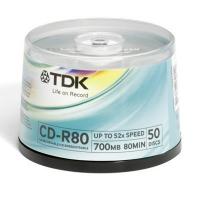 Диск CD TDK 700Mb 52x Cake Box 50шт (31403/35198/30066/4902030187705)