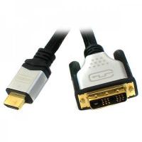 Кабель мультимедійний HDMI to DVI 18+1pin M, 1.8m Viewcon (VD 103-1,8м.)