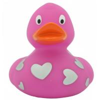 Іграшка для ванної LiLaLu Розовая утка в белых сердечках (L1938)