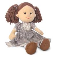М'яка іграшка Lava Кукла Карина в коричневом платье в горошек (муз., 24 см) (LF1145C)