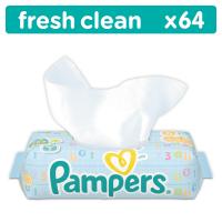 Дитячі вологі серветки Pampers Baby Fresh Clean 64шт (4015400439110)