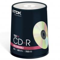 Диск CD TDK 700Mb 52x Cake Box 100шт (t18773)