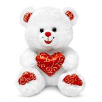 М'яка іграшка Lava Медведь белый блестящий с сердцем 20 см (LF1060)