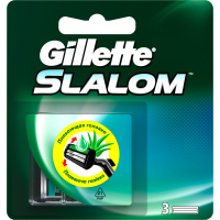Змінні касети Gillette Slalom с увлажняющей лентой с экстрактом алое 3 шт (7702018867851)