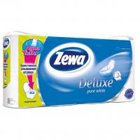 Туалетний папір Zewa Deluxe 3-слойная Цветы Белая 8 шт (7322540055337)