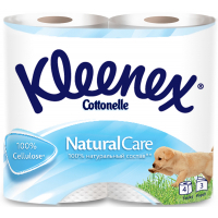 Туалетний папір Kleenex Cottonelle Natural Care 155 відривів 3 шари 4 рулони (5029053541648)