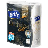 Паперові рушники Grite Orchidea Gold 3 слоя 65 отрывов 2 шт (4770023347951)
