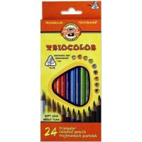 Олівці кольорові Koh-i-Noor 3134 Triocolor, 24шт, set of triangular coloured pencils (3134024004KS)