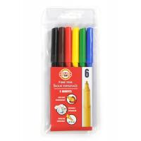 Фломастери Koh-i-Noor Fibre pens 1002, 06 colors, polyethylene (771002JF01TE)