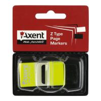 Стікер-закладка Axent Plastic bookmarks 25х45mm, 50шт, neon yellow (2446-01-А)