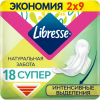 Гігієнічні прокладки Libresse Natural Care Ultra Super 18 шт (7322540837261)
