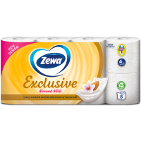Туалетний папір Zewa Exclusive Мигдальне молочко 4 шари 8 рулонів (7322540837933)