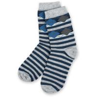 Шкарпетки Bross у ромби сірі із синім 9-11 років (10574-9-11B-gray)