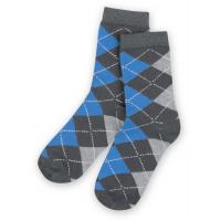 Шкарпетки Bross у ромби сірі з блакитним 9-11 років (10574-9-11B-blue)