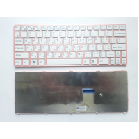 Клавіатура ноутбука Sony SVE11 (E11 Series) белая с розовой рамкой UA (A43641)