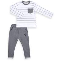 Набір дитячого одягу E&H в смужку із кишенькою (8999-80B-gray)