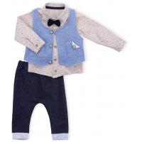 Набір дитячого одягу Necix's трійка з жилетом (9082-9B-blue)