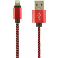 Дата кабель USB 2.0 AM to Lightning Gold Edition Carbon Red Gelius (45847)