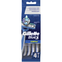 Бритва Gillette Blue Simple3 одноразова 4 шт. (7702018429622)