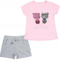 Набір дитячого одягу Breeze з кошенятами (10843-140G-pink)