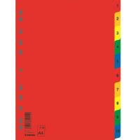 Роздільник сторінок Donau А4, numeric, 10 dividers, color (7712095)
