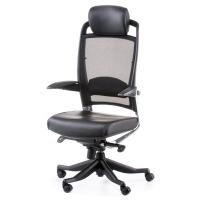 Офісне крісло Special4You FULKRUM BLACK LEATHER, BLACK MESH (000002320)