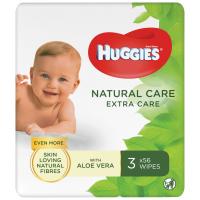 Дитячі вологі серветки Huggies Natural Care Extra Care 3 х 56 шт (5029054222140)
