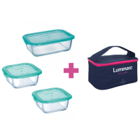 Харчовий контейнер Luminarc Keep'n Box Lagoon набор 3шт 2х380мл/820мл/ + сумка (P8001)