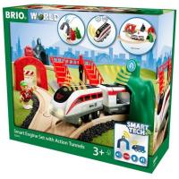 Залізниця Brio World Smart Tech с потягом і тонелями (33873)
