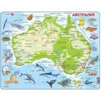 Пазл Larsen рамка-вкладиш Карта Австралії з тваринами серія МАКСІ (A31-RU)