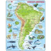 Пазл Larsen рамка-вкладиш Карта Південної Америки з тваринами серія МАКС (A25-RU)