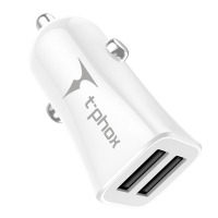 Зарядний пристрій T-Phox Pocket 2.4A Dual USB (White) (Pocket Car Charger)
