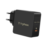 Зарядний пристрій T-Phox 48W Fast Charge-TYPE-C PD 30W+QC3.0 18W (Black) (Apace Wall 48W (B))