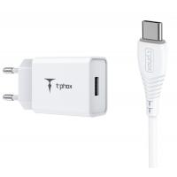 Зарядний пристрій T-Phox Mini 12W 2.4A + Type-C cable 1.2m (White) (Mini(W)+Type-C)