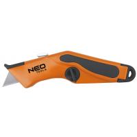 Ніж канцелярський Neo Tools с трапециевидным левием, металический корпус (63-701)