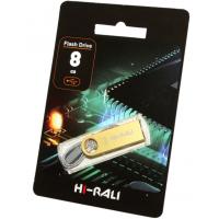 USB флеш накопичувач Hi-Rali 8GB Shuttle Series Gold USB 2.0 (HI-8GBSHGD)