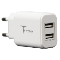 Зарядний пристрій T-Phox Pocket 2.1A Dual USB (White) (Pocket Charger)