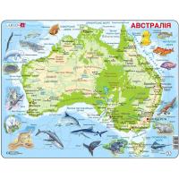 Пазл Larsen рамка-вкладиш Карта Австралії - тваринний світ (A31-UA)