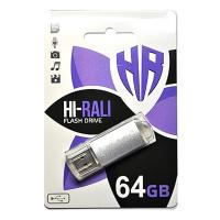 USB флеш накопичувач Hi-Rali 64GB Rocket Series Silver USB 2.0 (HI-64GBVCSL)