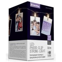 Гірлянда ColorWay Світлодіодна з прищіпками для фото 20 LED / 3 м USB (CW-LCP-20L30BU)
