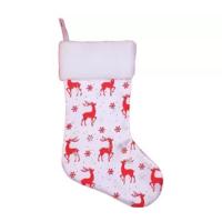 Прикраса декоративна ColorWay Шкарпетка для подарунків Merry Christmas WHITE (олені),38 см (CW-MCS38WH)