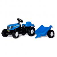 Веломобіль Rolly Toys Трактор з причіпом rollyKid NEW HOLLAND cиній (013074)