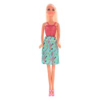 Лялька Ася блондинка в біло-рожевій сукні (35053)