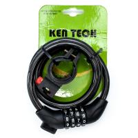 Замок велосипедний Ken Tech FSK-102.705 Code 12mm x 1000mm Black (LCK-044)