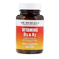 Вітамін Dr. Mercola Вітаміни D3 і K2, Vitamins D3 & K2, 30 капсул (MCL-01691)