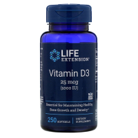 Вітамін Life Extension Вітамін D3, Vitamin D3, 25 мкг (10000 МE), 250 гелевих капсу (LEX-17512)