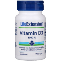 Вітамін Life Extension Вітамін D3, Vitamin D3, 25 мкг (1000 МE), 90 гелевих капсул (LEX-17539)