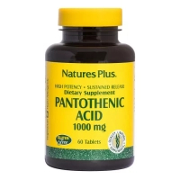 Вітамін Natures Plus Пантотенова кислота (B5), 1000 мг, 60 таблеток (NAP-02060)