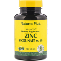 Вітамін Natures Plus Цинк Пиколинат з вітаміном B-6, 120 таблеток (NAP-03625)