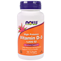Вітамін Now Foods Вітамін D-3 1000IU, 180 желатинових капсул (NOW-00365)